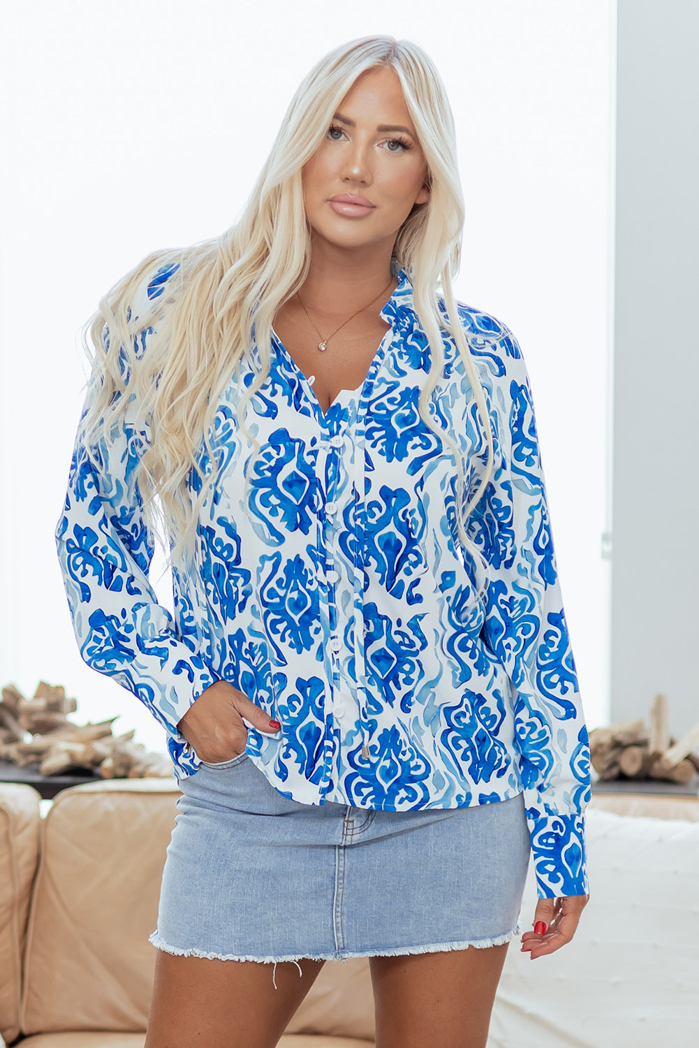 Serena Front Puff Sleeve Shirt-3