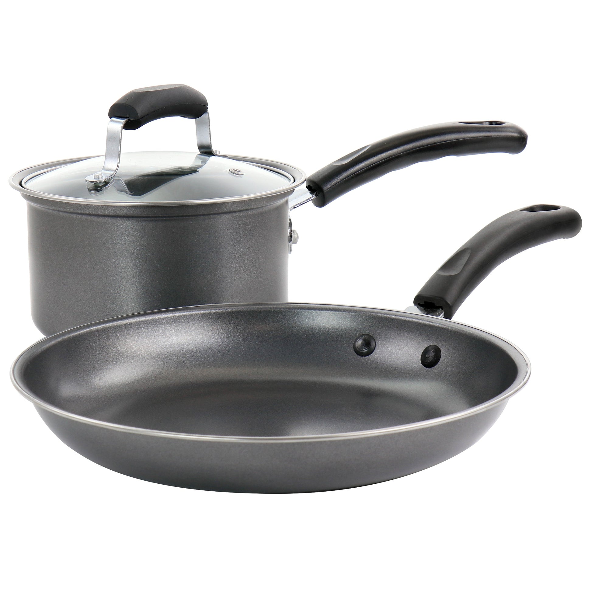 Gibson Everyday Highberry 3 Piece Nonstick Carbon Steel Cookware Set in Grey W2B