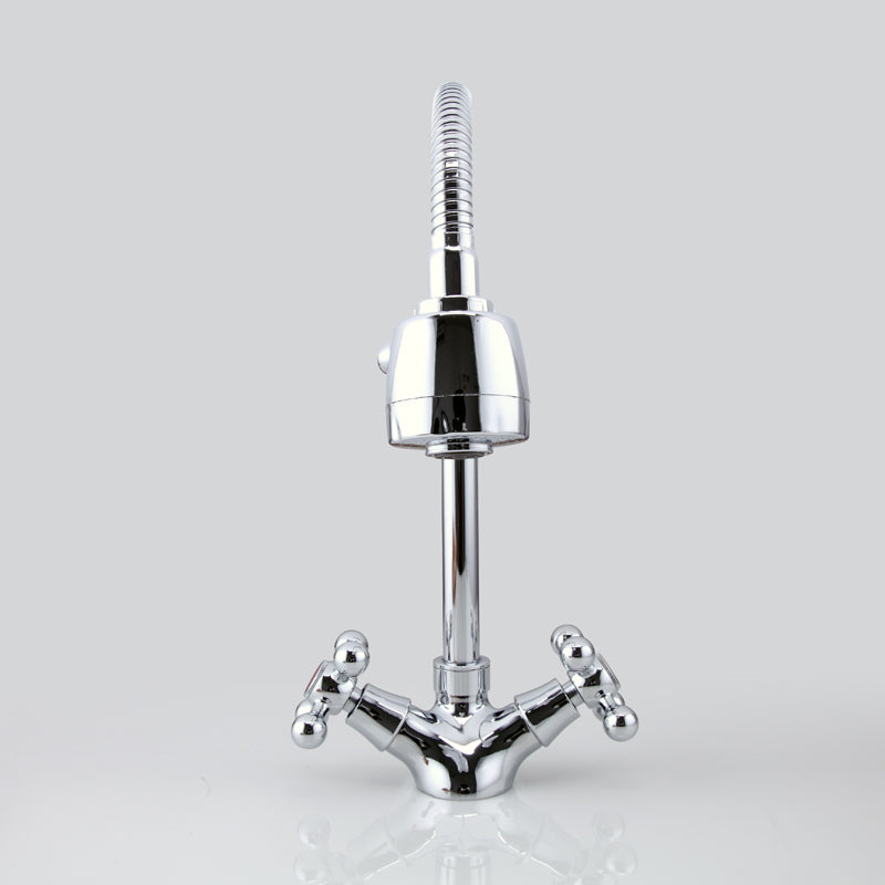 FRAP Silver Double Handle Faucet Kitchen Sink Faucet and Kitchen