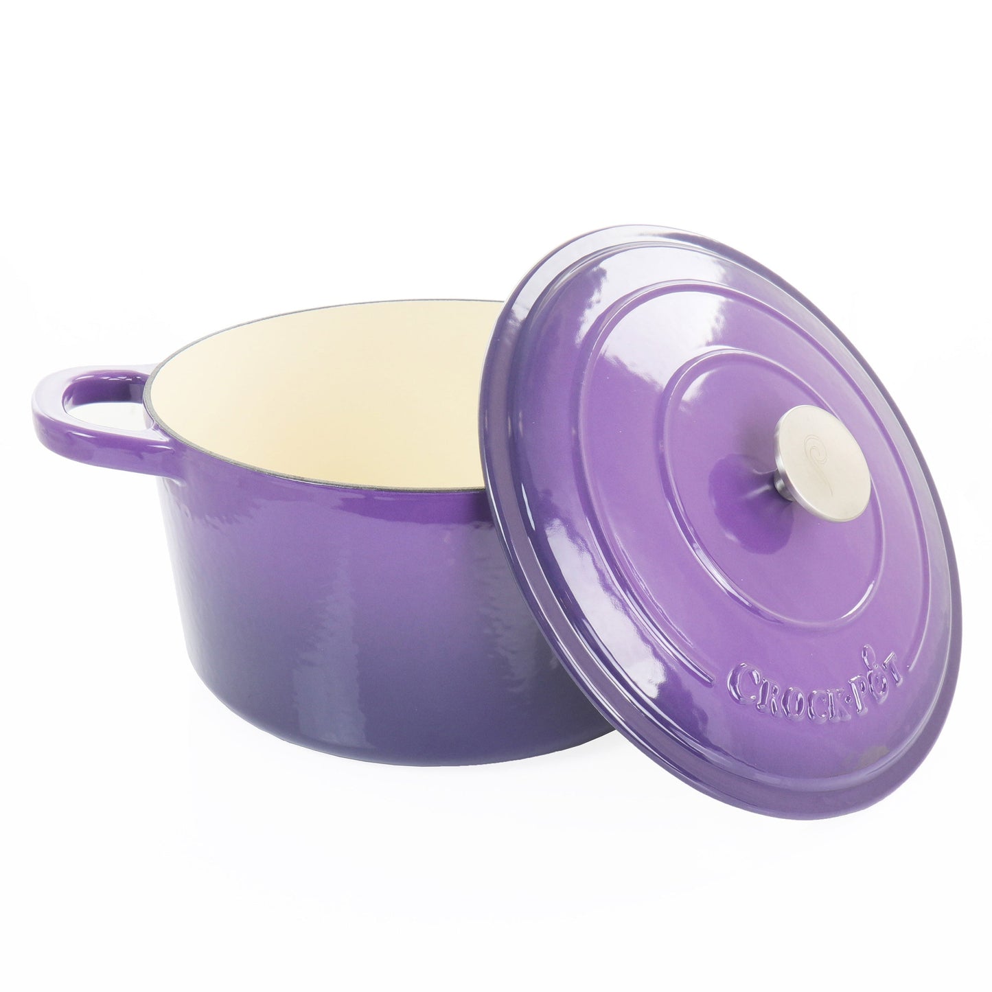 Crock-Pot Artisan 2 Piece 5 Quart Enameled Cast Iron Dutch Oven with Lid in Lavender W2B