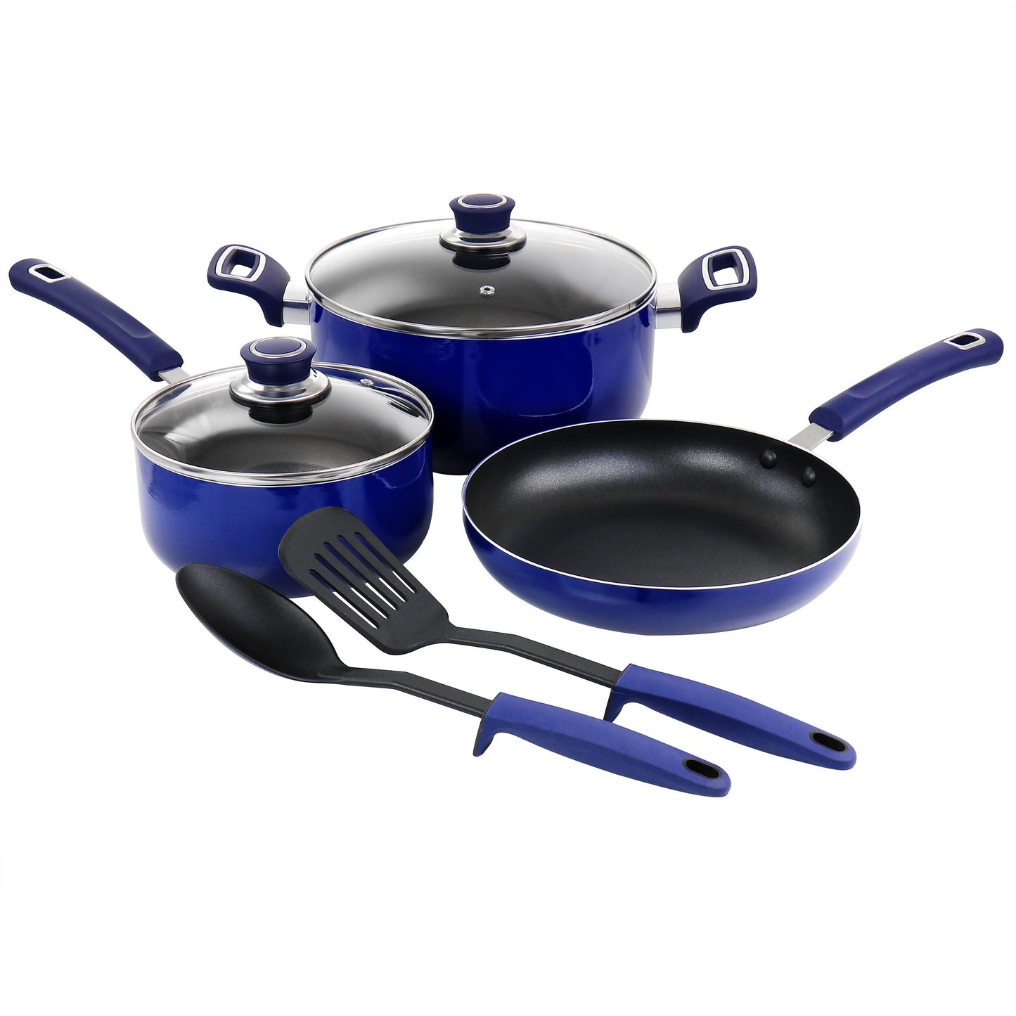 Oster 7 Piece Non Stick Aluminum Cookware Set in Blue W2B