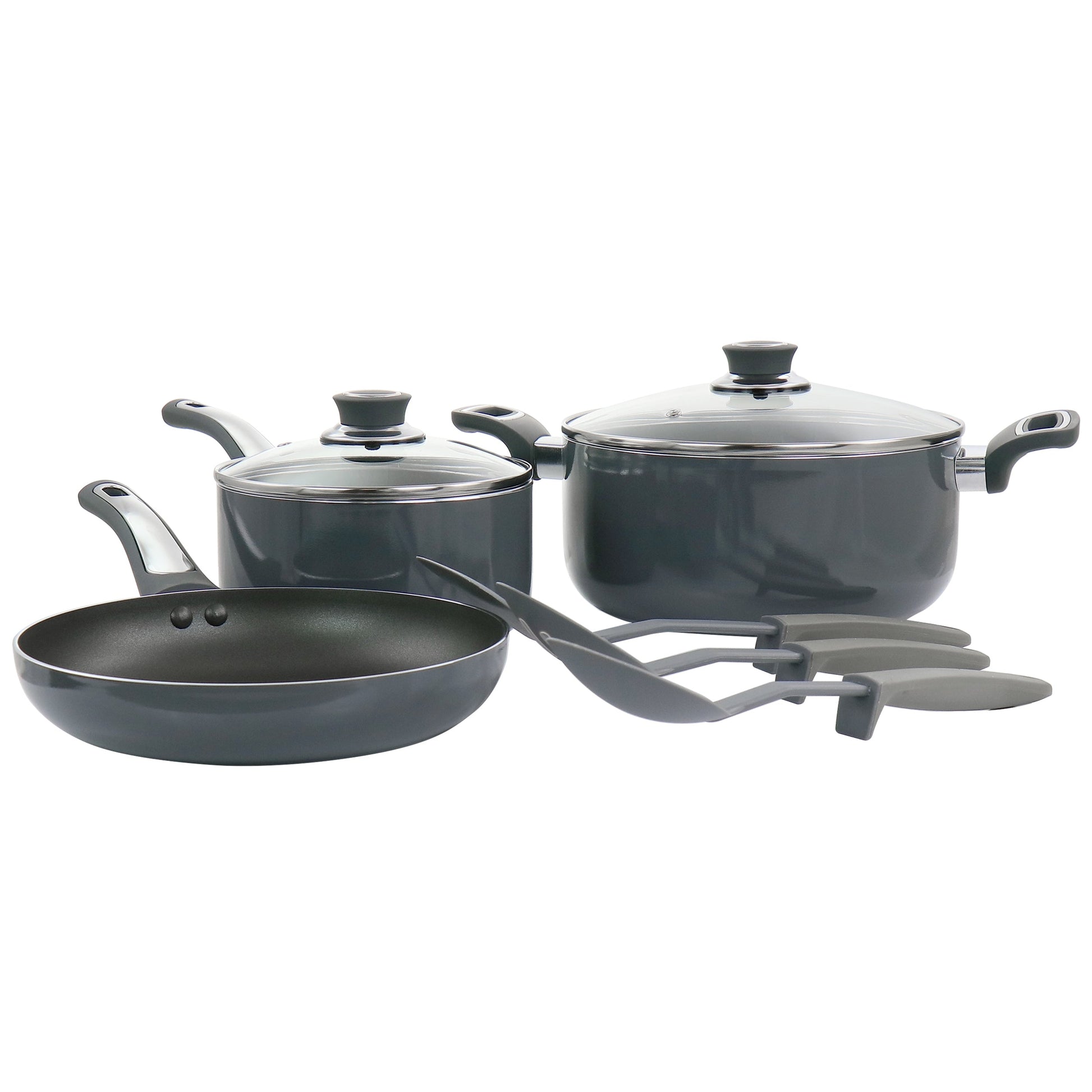 Oster Legacy 8 Piece Aluminum Nonstick Cookware Set in Gray W2B