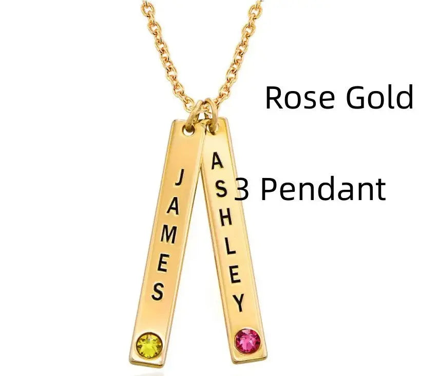 Personalized Vertical Necklace, Mother's Day Gift Maiden-Art
