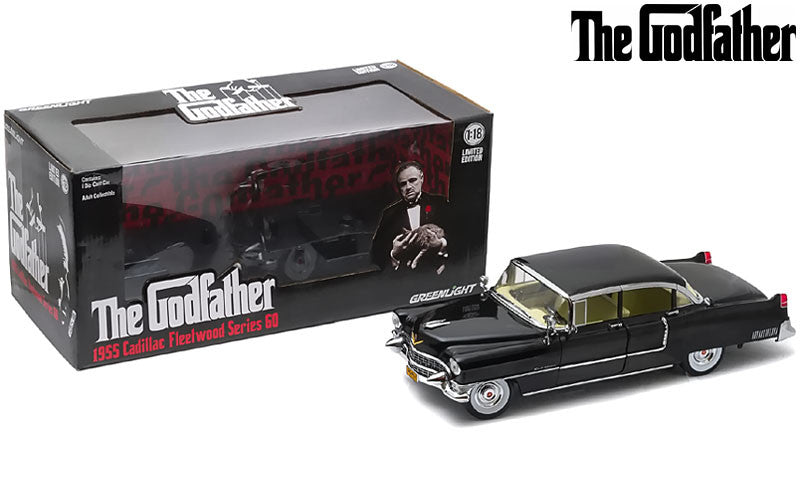 1955 Cadillac Fleetwood Series 60 Special Black "The Godfather" (1972) Movie 1/18 Diecast Model Car by Greenlight Greenlight