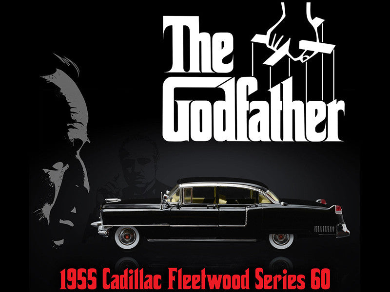 1955 Cadillac Fleetwood Series 60 Special Black "The Godfather" (1972) Movie 1/18 Diecast Model Car by Greenlight Greenlight