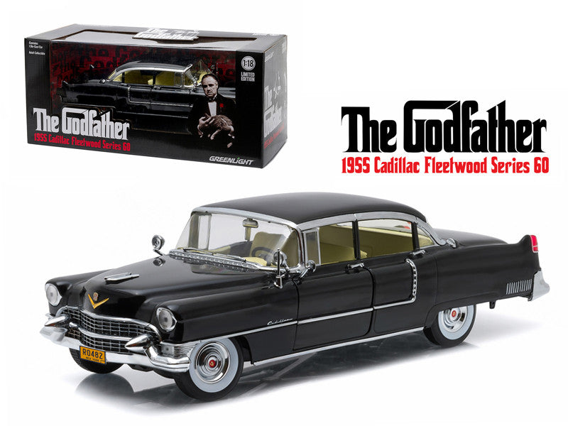 1955 Cadillac Fleetwood Series 60 Special Black "The Godfather" (1972) Movie 1/18 Diecast Model Car by Greenlight Greenlight