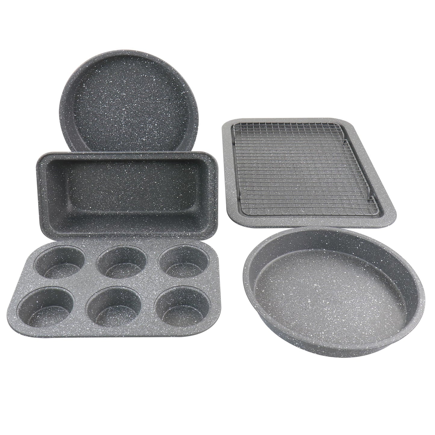 Oster 6 Piece Carbon Steel Non Stick Bakeware Set in Greystone W2B