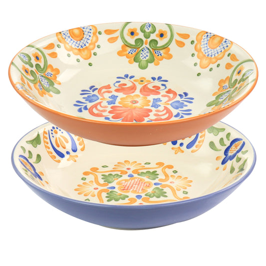 Laurie Gates Tierra 2 Piece Round Stoneware Dinner Bowl Set in Assorted Designs W2B