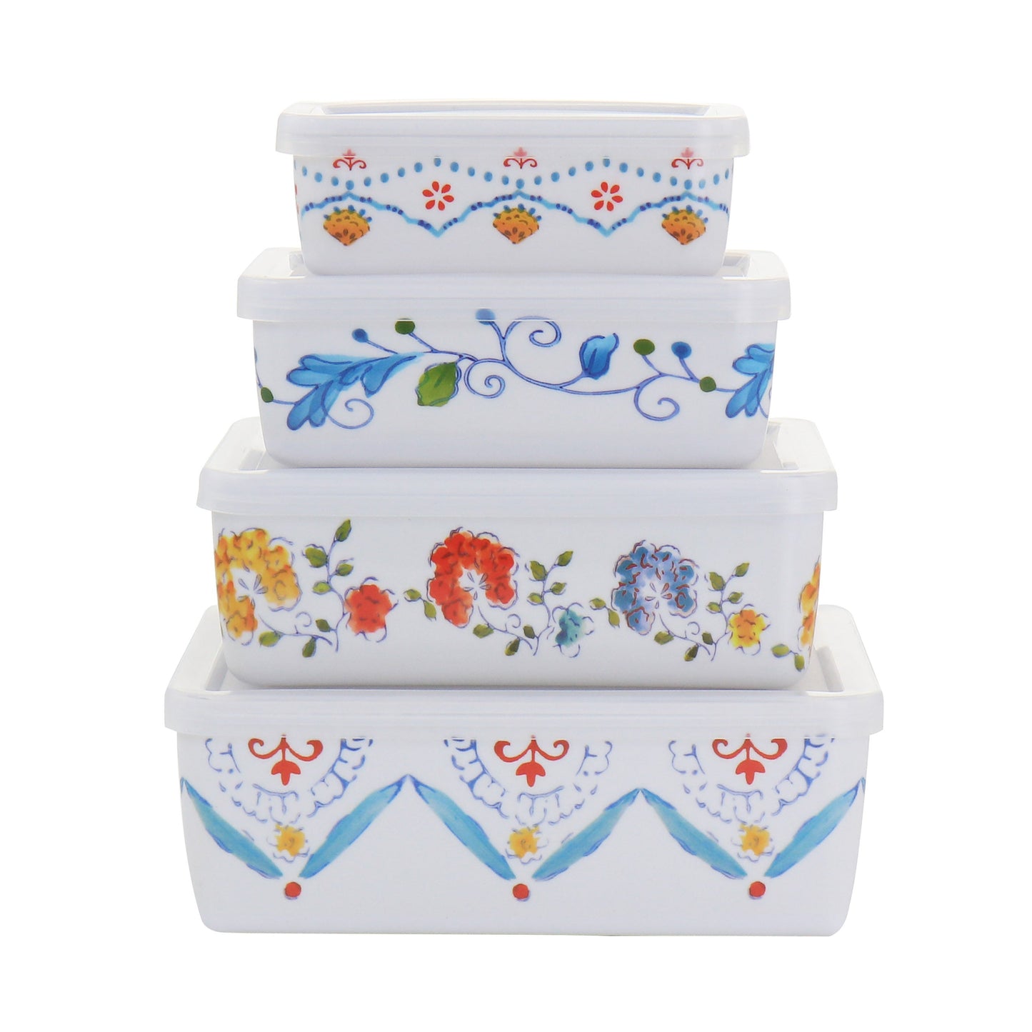 Gibson Home 8 Piece Anaya Rectangular Nesting Food Storage Set W2B