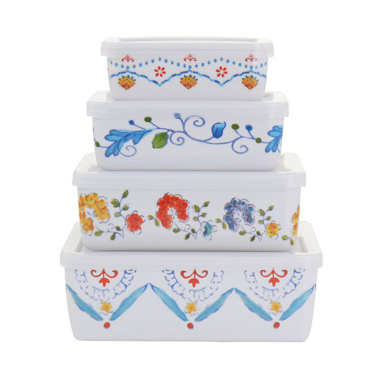 Gibson Home 8 Piece Anaya Rectangular Nesting Food Storage Set W2B