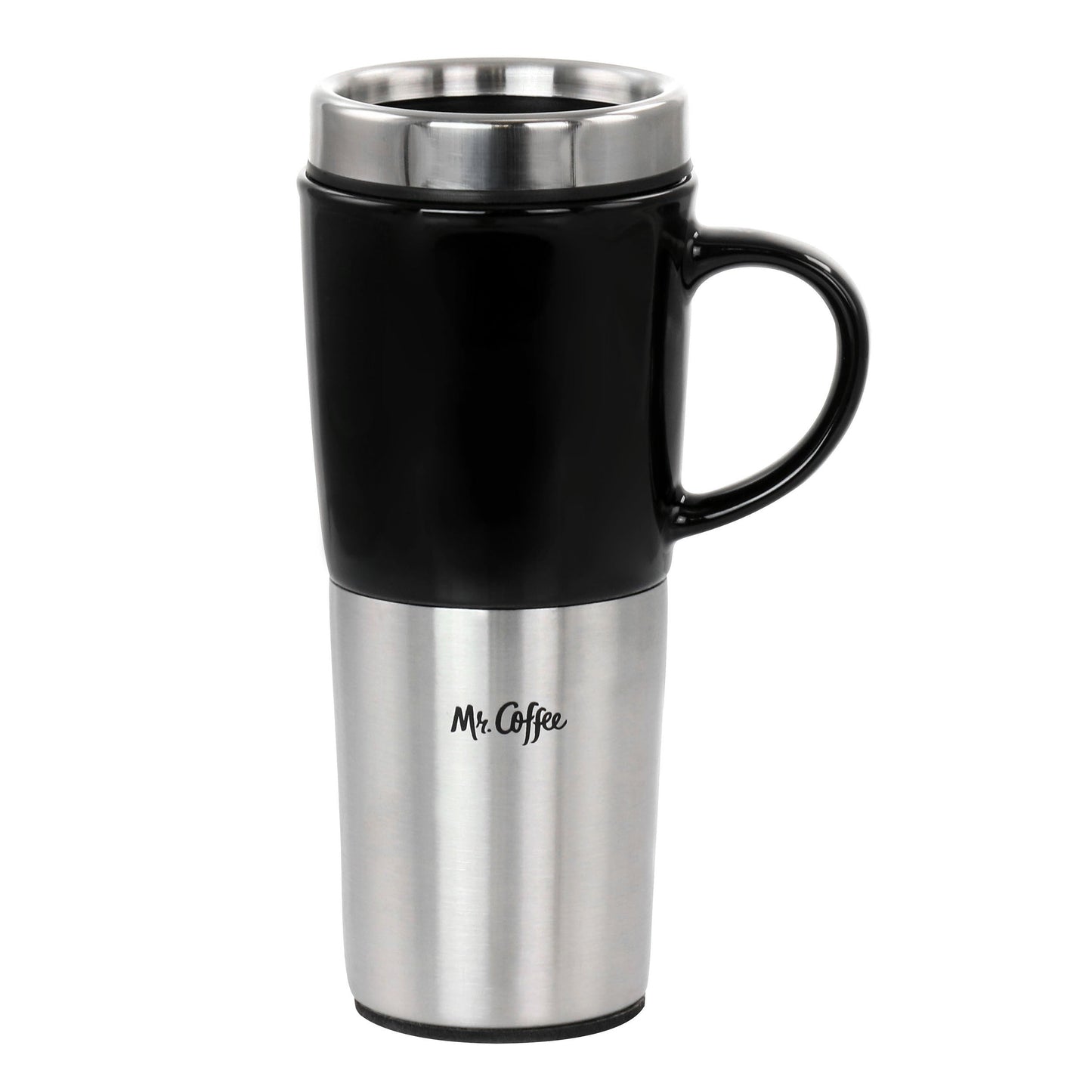 Mr. Coffee 16oz Stainless Steel and Stoneware Travel Mug W2B