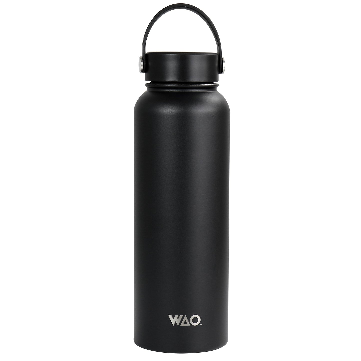 WAO 38 oz. Thermal Bottle with Lid in Matte Black W2B