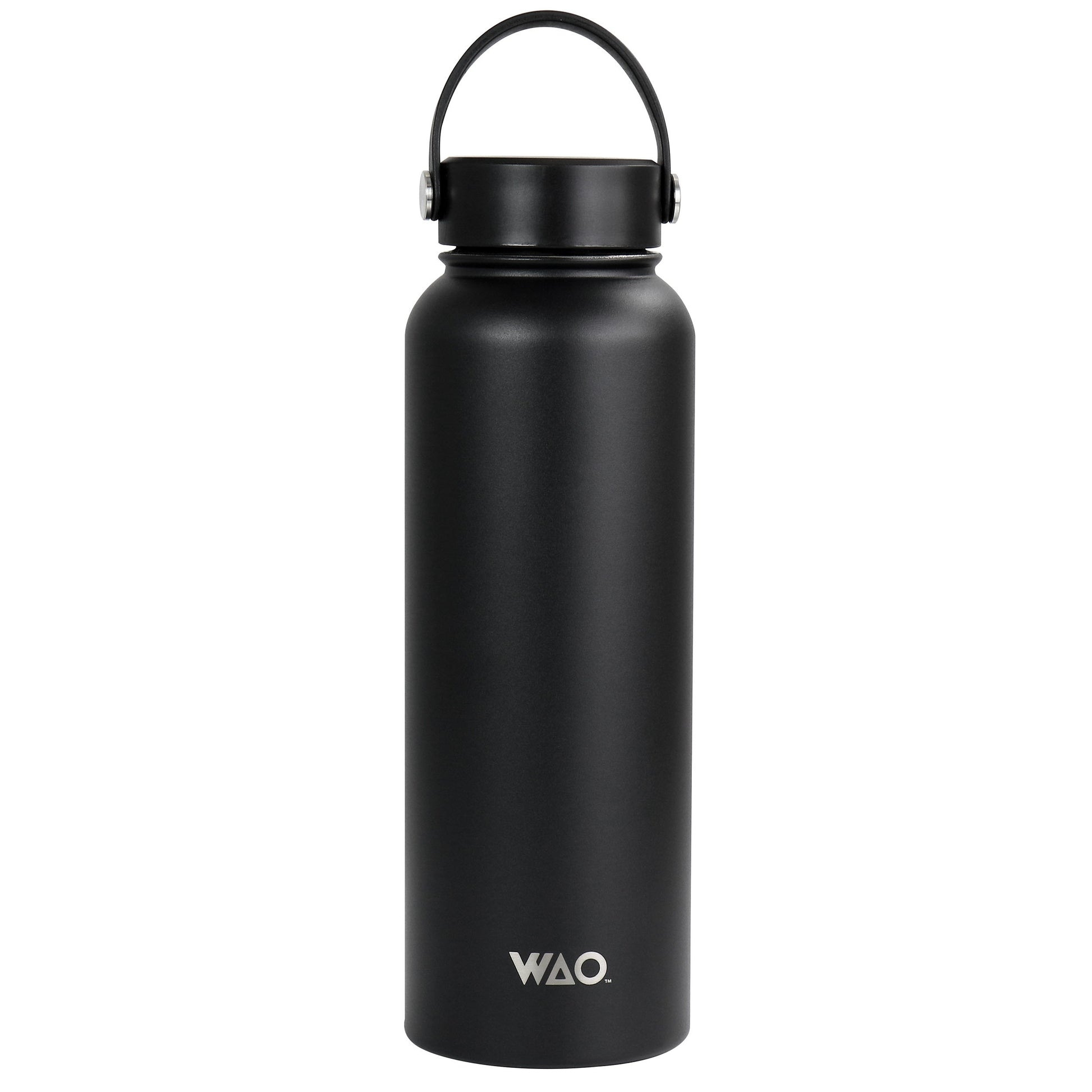 WAO 38 oz. Thermal Bottle with Lid in Matte Black W2B