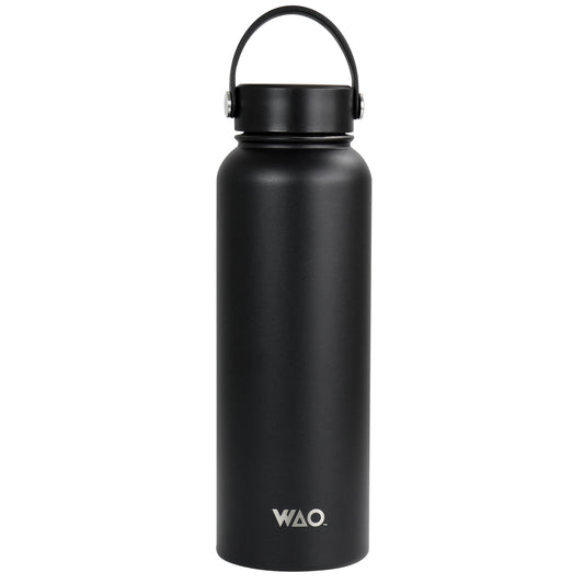 WAO 38 oz. Thermal Bottle with Lid in Matte Black W2B