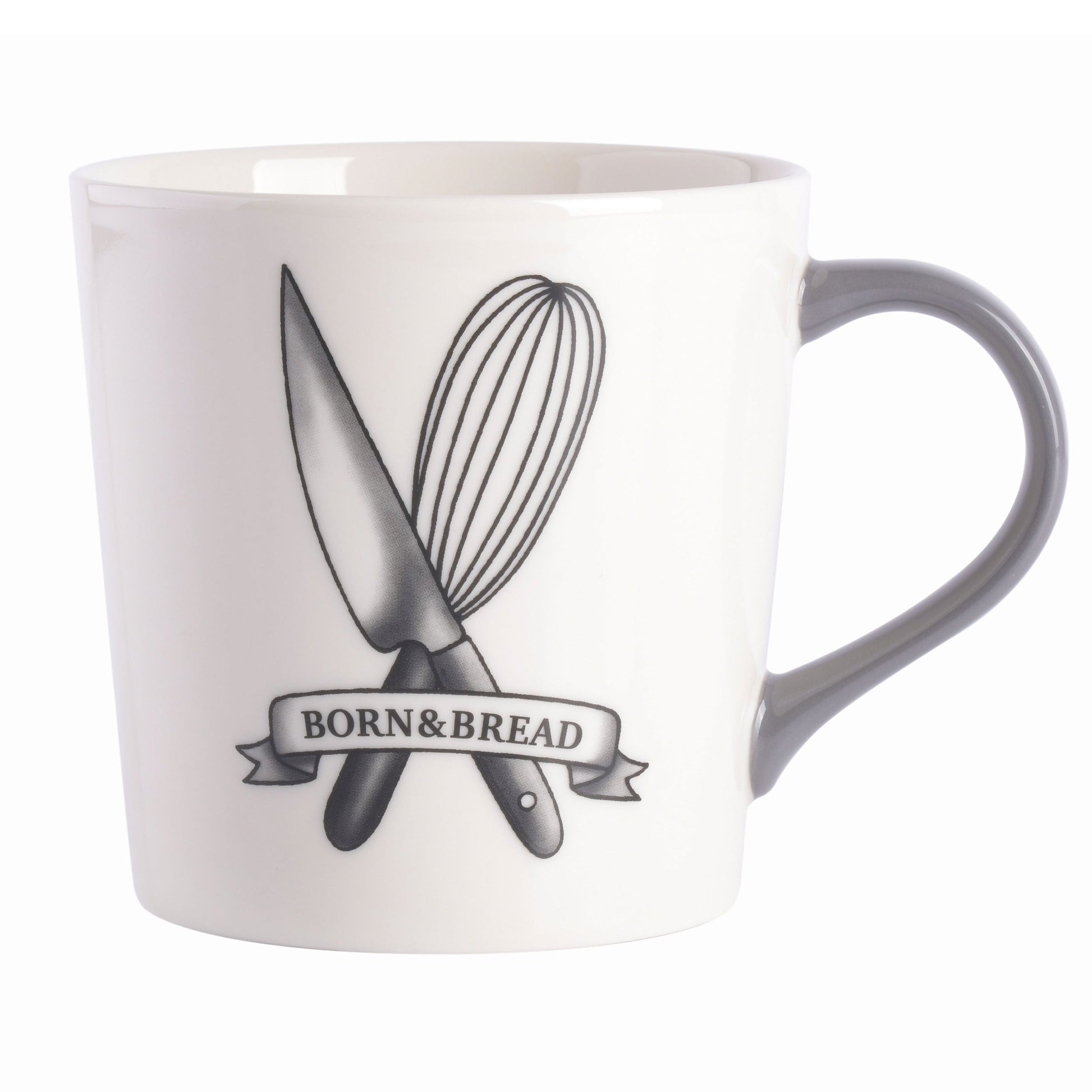 Babish 17 Ounce Fine Ceramic Born & Bread Mug in White W2B