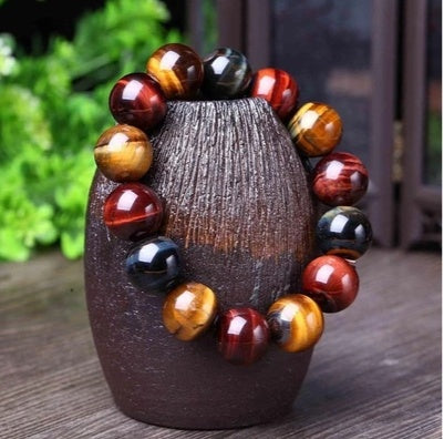Tiger Eye Bracelet Natural Crystal Stone Buddha Bead Bracelet LadyShow.Store