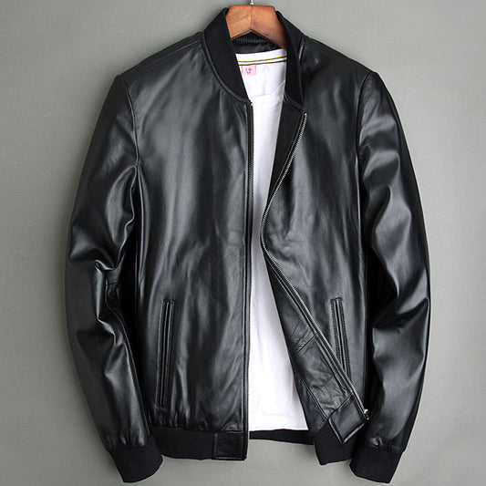 Sheepskin leather jacket motorcycle