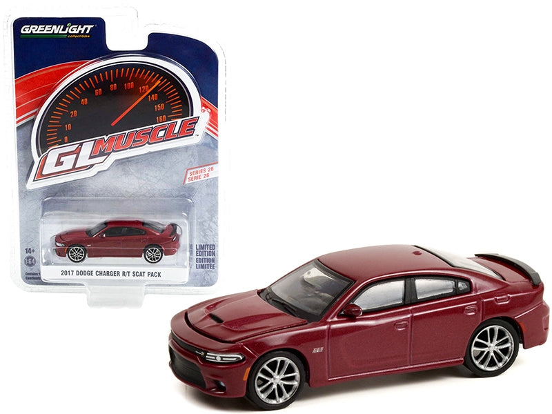 2017 Dodge Charger R/T Scat Pack Octane Red Metallic "Greenlight Muscle" Series 26 1/64 Diecast Model Car by Greenlight
