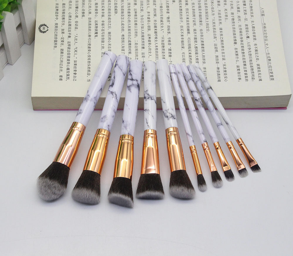 15 Marbled Design Makeup Brushes Set LadyShow.Store