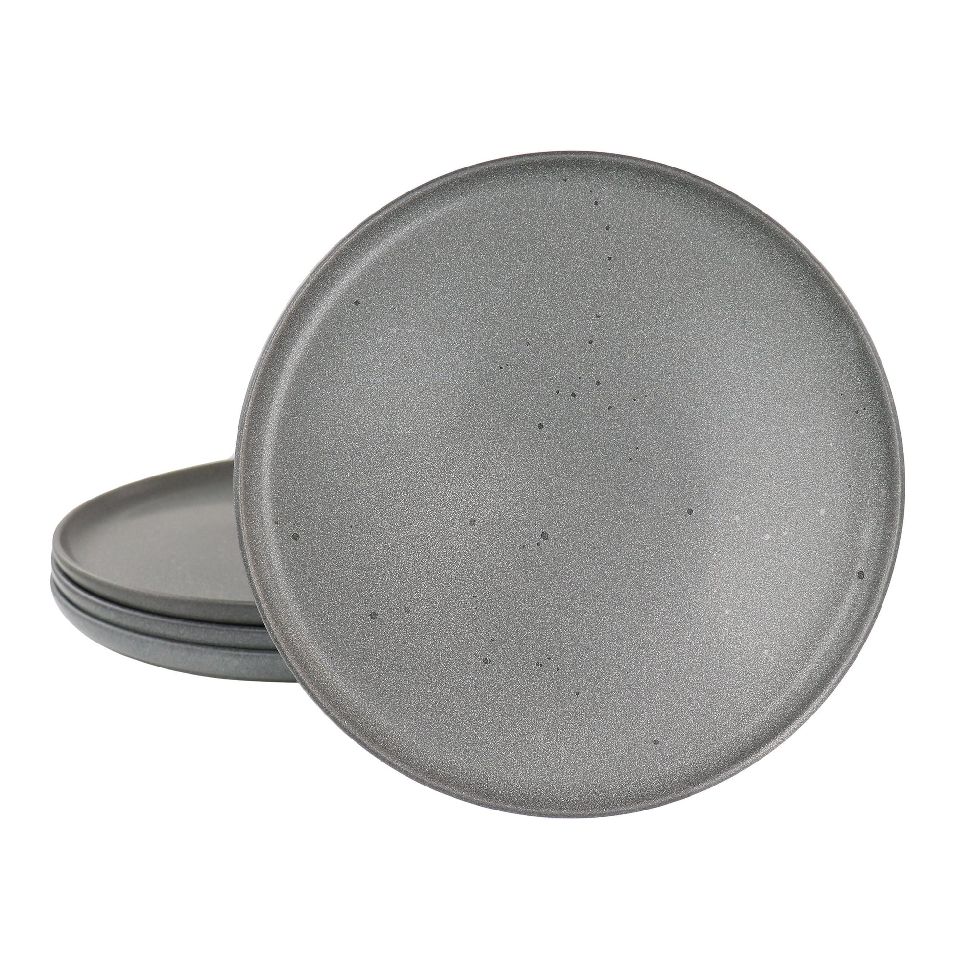 Our Table Landon 4 Piece 8.4 Inch Round Stoneware Salad Plate Set in Truffle W2B
