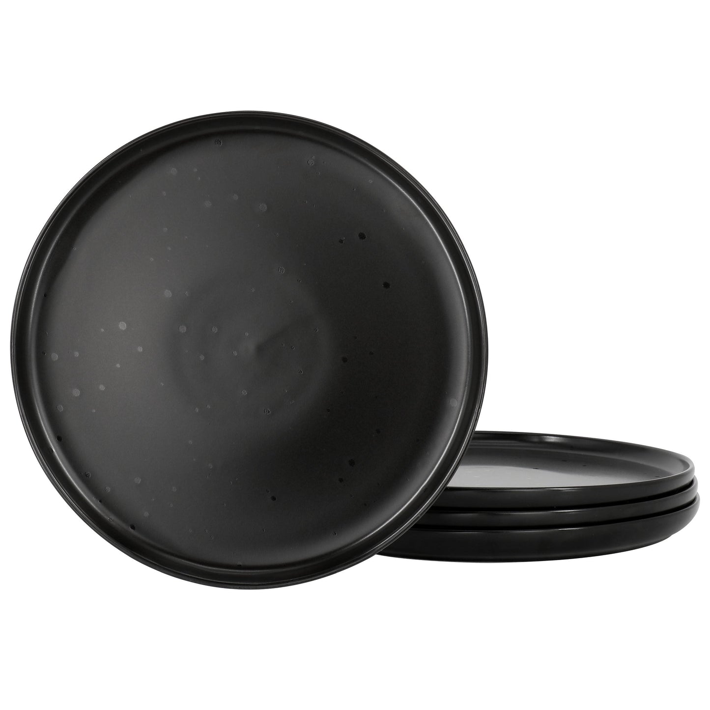 Our Table Landon 4 Piece 8.4 Inch Round Stoneware Salad Plate Set in Pepper W2B