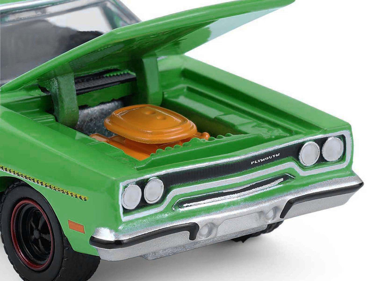 1970 Plymouth Road Runner Green with Black Hood Stripe "GreenLight Muscle" Series 30 1/64 Diecast Model Car by Greenlight Greenlight