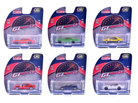 "GreenLight Muscle" Series 30 Set of 6 pieces 1/64 Diecast Model Cars by Greenlight Greenlight