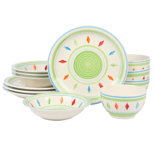 Gibson Home Heidy 12 Piece Durastone Dinnerware Set W2B