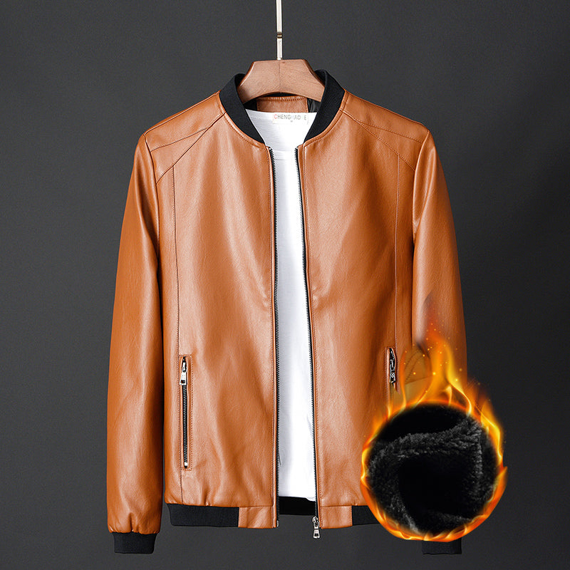 Leather jacket slim men's leather jacket
