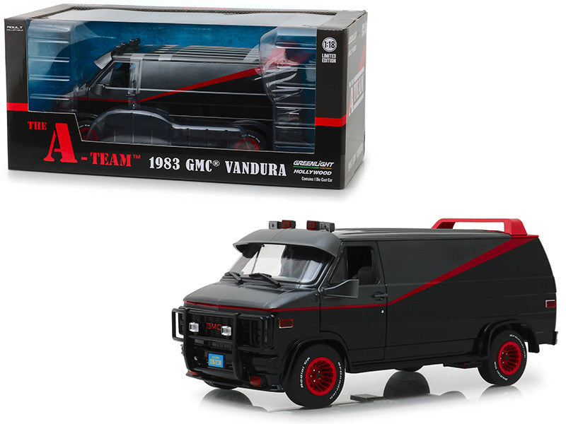 1983 GMC Vandura Black "The A-Team" (1983-1987) TV Series 1/18 Diecast Model Car by Greenlight Greenlight