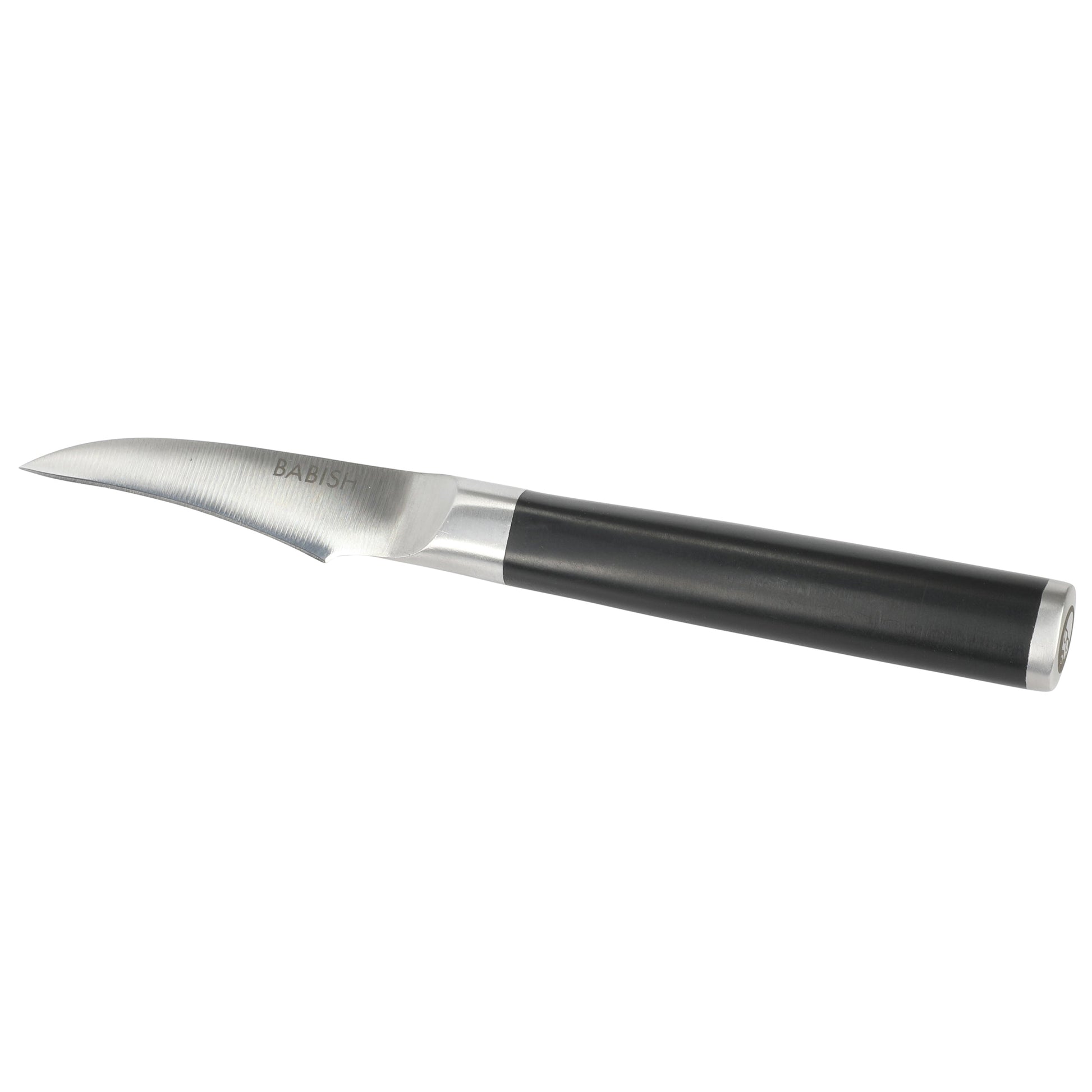 Babish 2.4 Inch High-Carbon Stainless Steel Full Tang Bird's Beak Knife in Black W2B