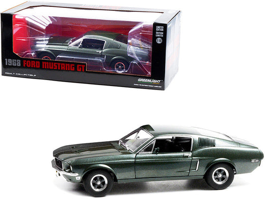 1968 Ford Mustang GT Fastback Highland Green Metallic 1/18 Diecast Model Car by Greenlight Greenlight