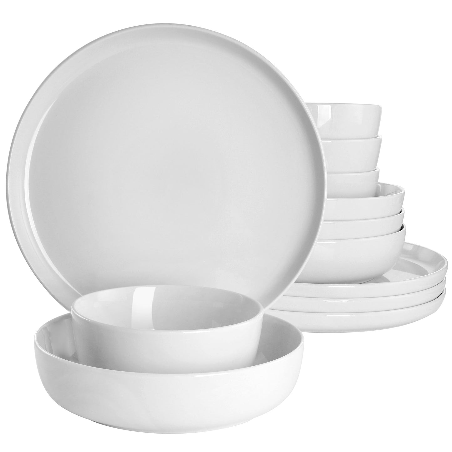 Gibson Home Avisala 12 Piece Fine Ceramic Dinnerware Set in White W2B