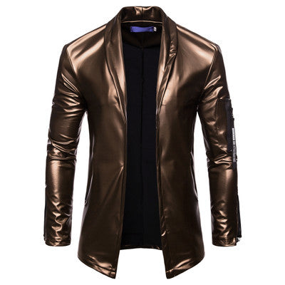 Youth Fitted PU Leather Motorcycle Jacket - Four-Season Biker Jacket with Knit Sleeves & Zipper Closure LadyShow.Store