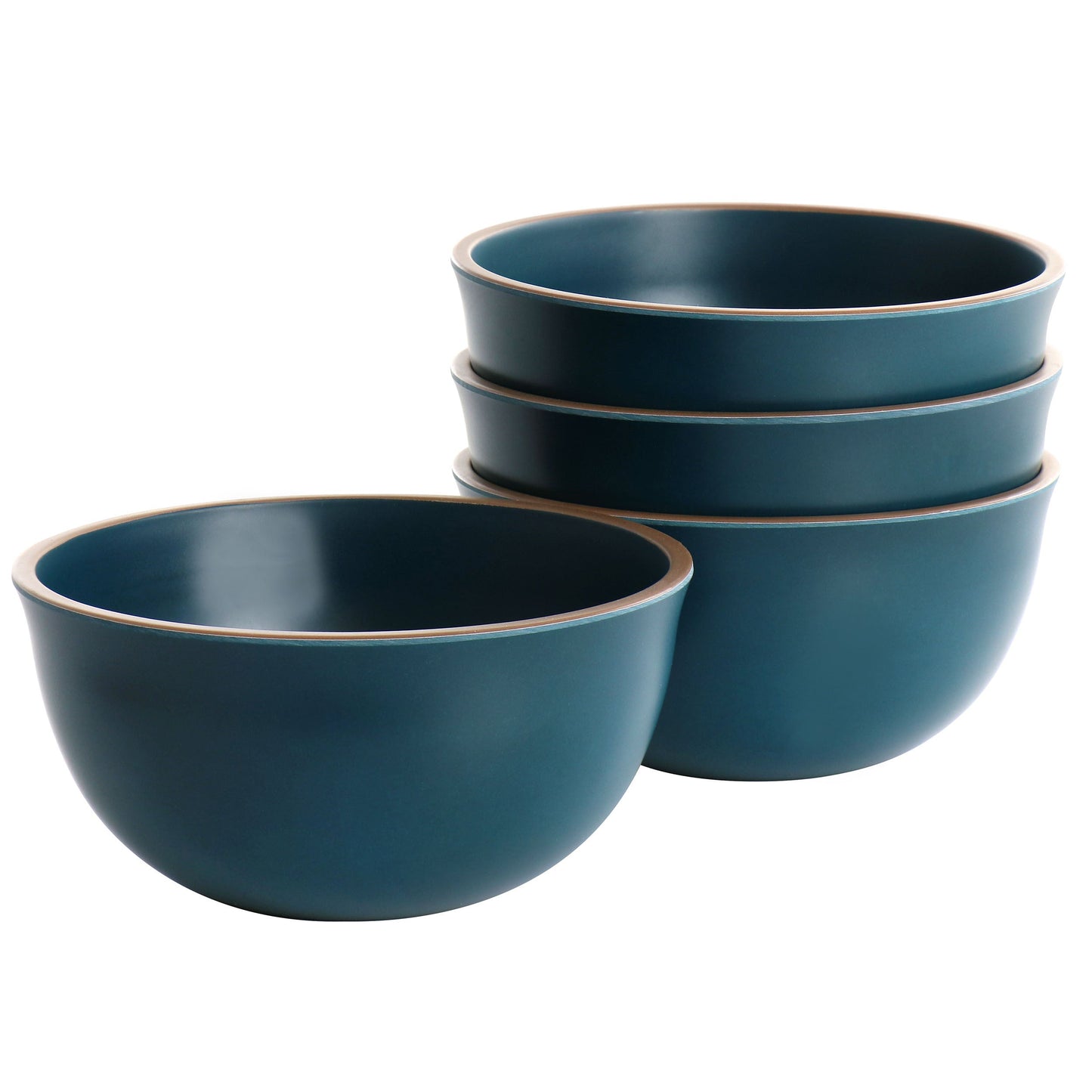Gibson Home Rockabye 4 Piece Melamine Cereal Bowl Set in Dark Teal W2B