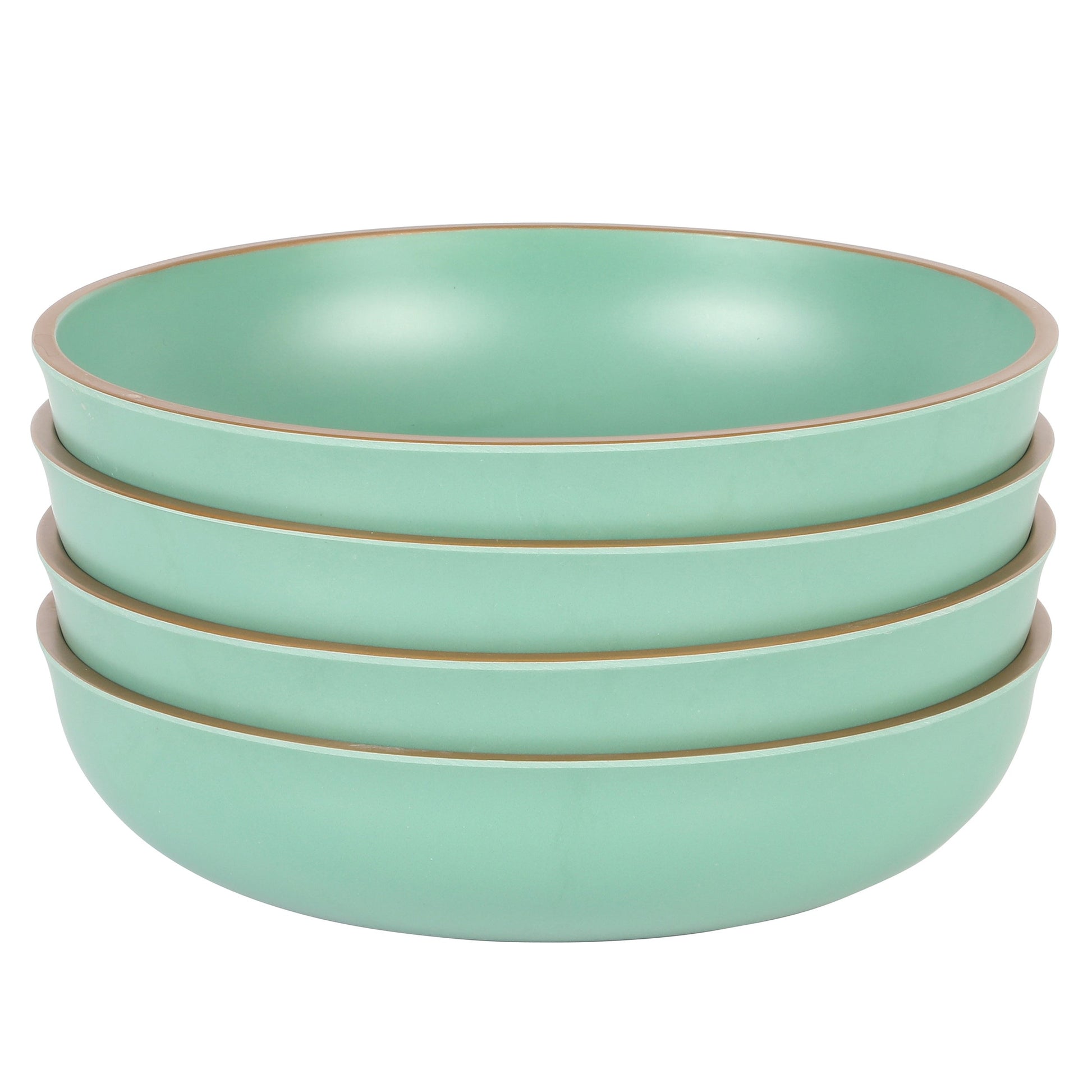 Gibson Home Rockabye 4 Piece 8.5 Inch Melamine Dinner Bowl Set In Green W2B