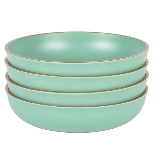 Gibson Home Rockabye 4 Piece 8.5 Inch Melamine Dinner Bowl Set In Green W2B