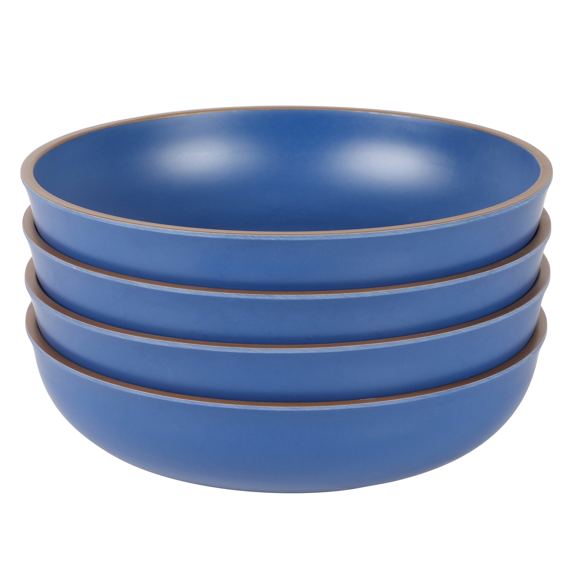 Gibson Home Rockabye 4 Piece 8.5 Inch Melamine Dinner Bowl Set In Blue W2B