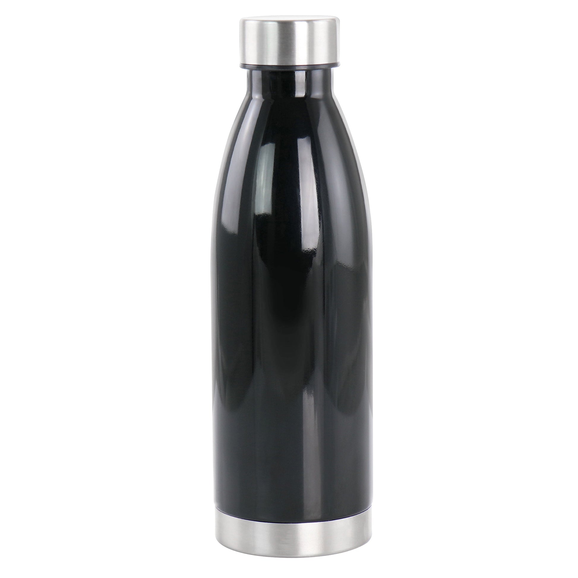 Gibson Home Dunneally 23 Ounce Plastic Water Bottle with Lid in Black W2B
