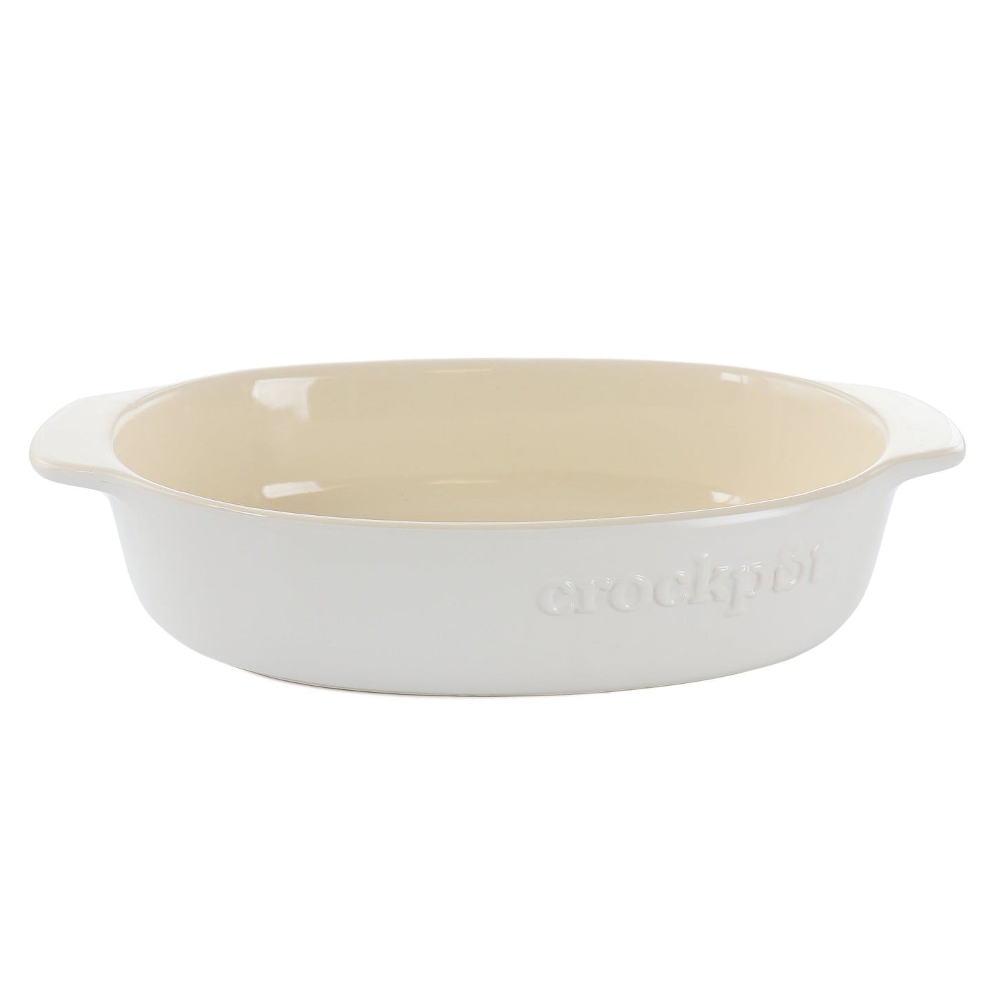 Crock Pot Artisan 2.5 Quart Oval Stoneware Casserole in White W2B