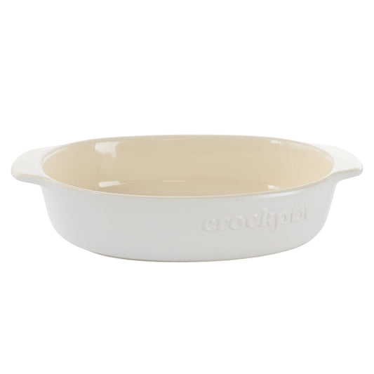 Crock Pot Artisan 2.5 Quart Oval Stoneware Casserole in White W2B