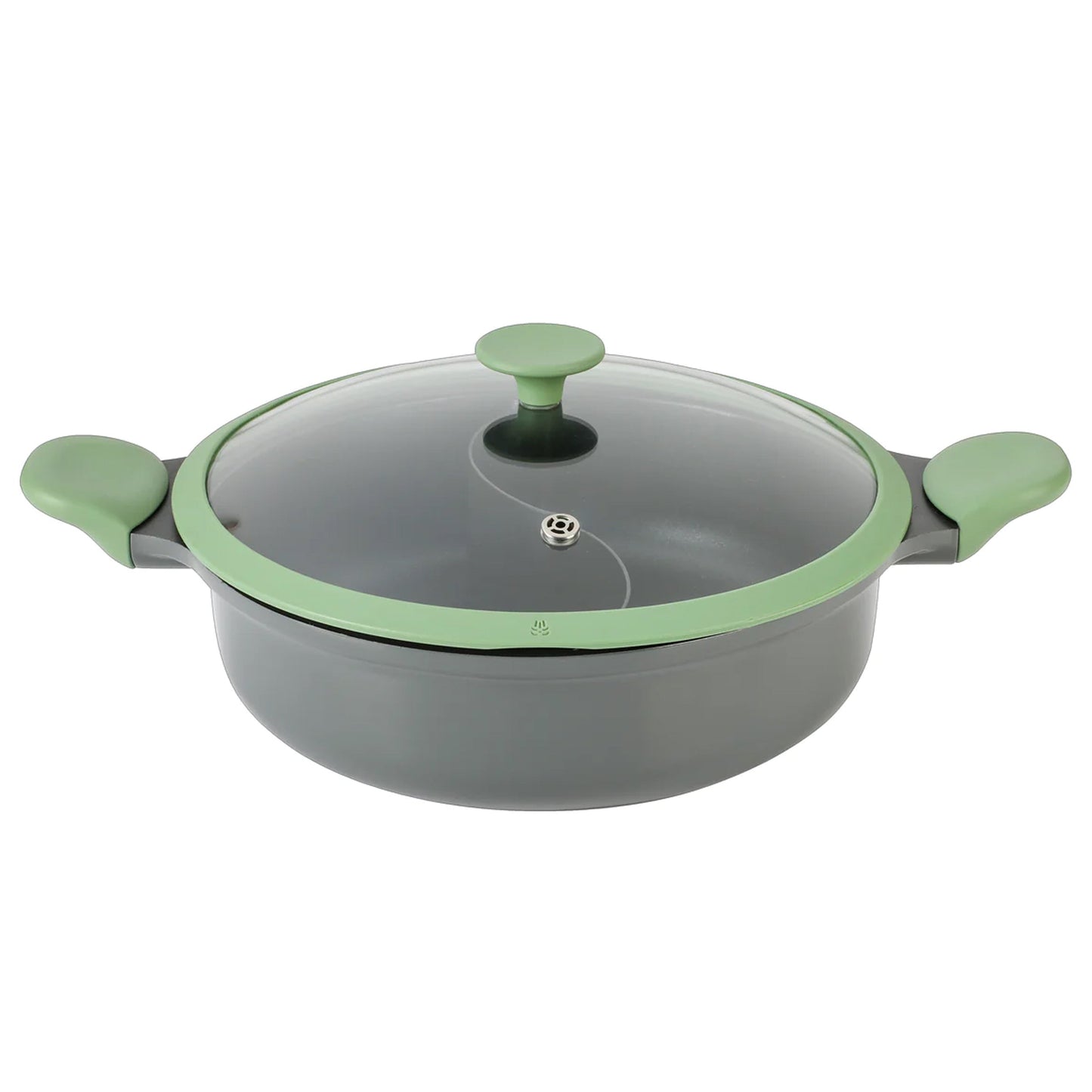 Kenmore Theodore 6.5 Quart Nonstick Cast Aluminum Divided Hot Pot Pan with Lid W2B