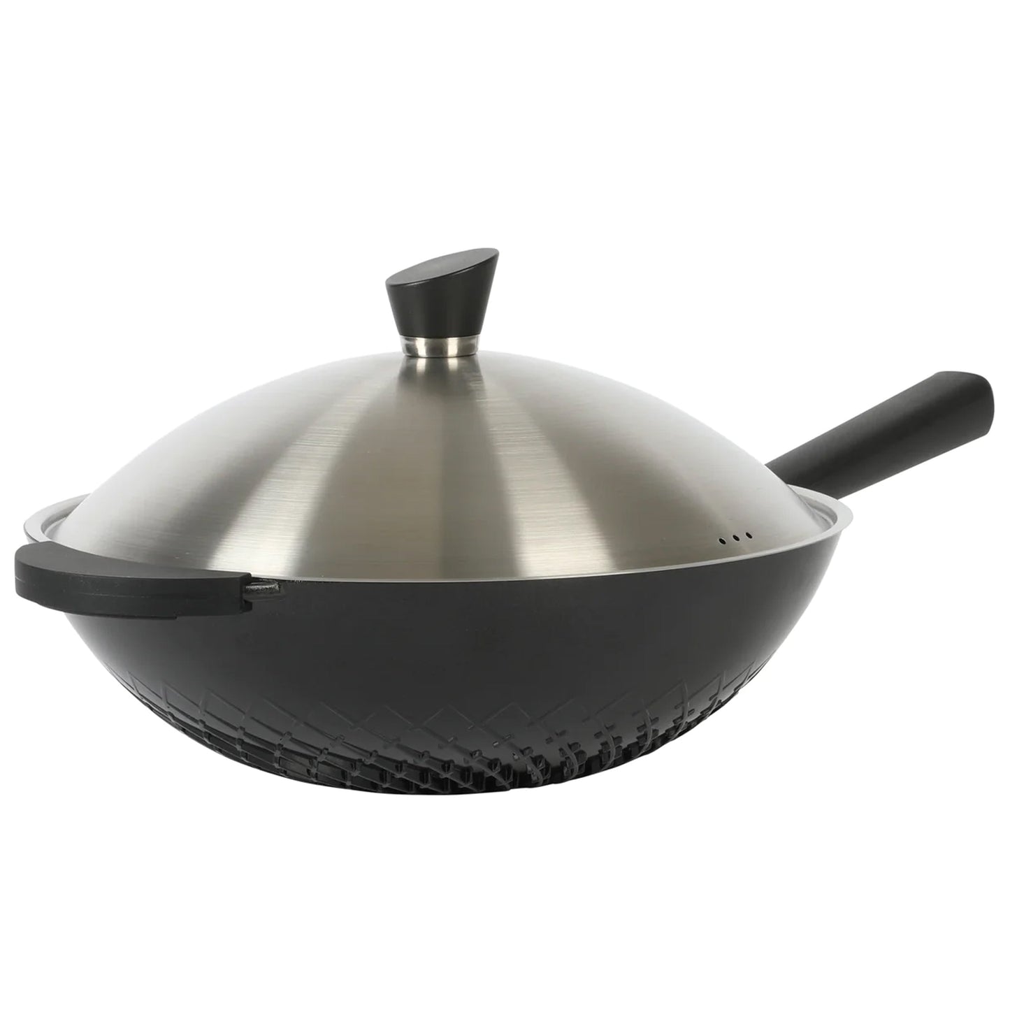Kenmore Eugene 13 Inch Nonstick Cast Alumium Wok with Stainless Steel Lid W2B