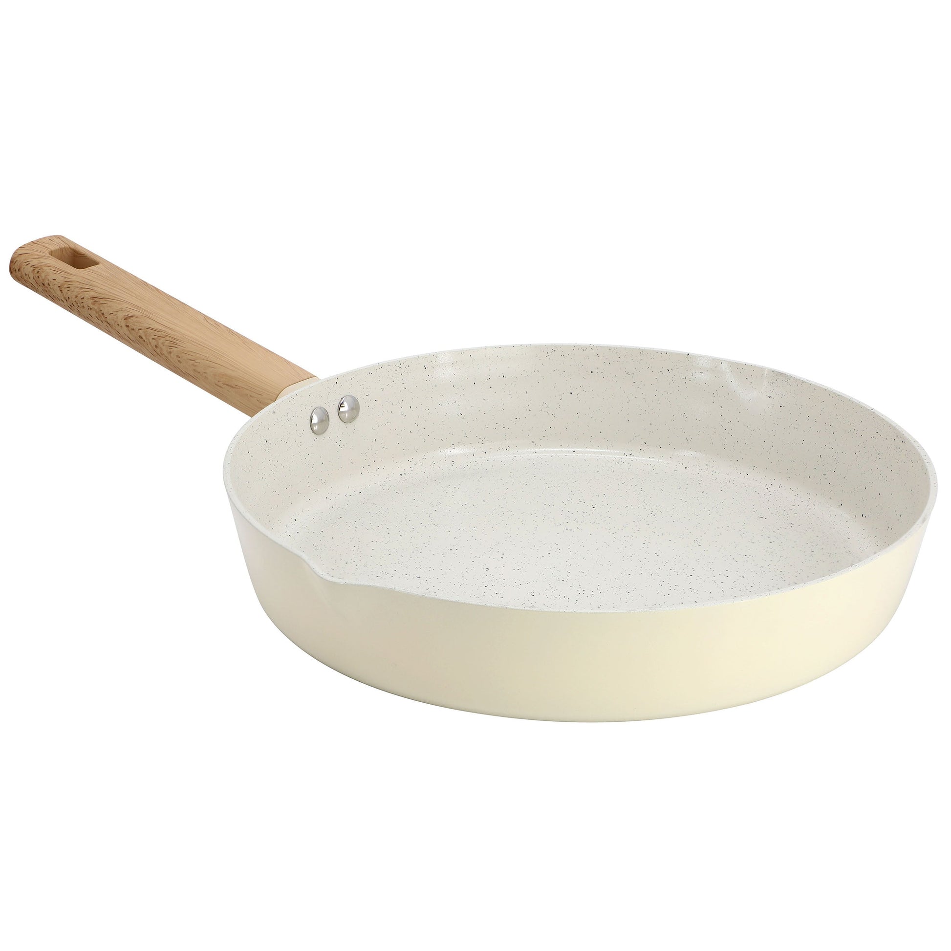 Gibson Home Marbleton Ceramic Nonstick Alumium 9.5 Inch Frying Pan in Cream W2B