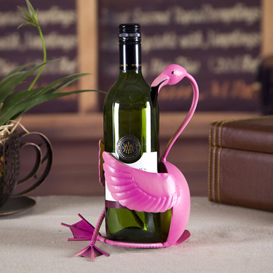 Flamingo wine rack wrought iron CJD
