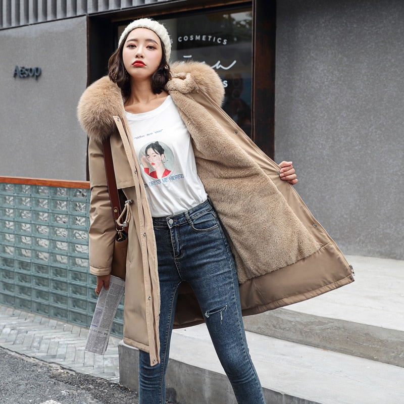Ladies mid-length down padded jacket Accent Plus
