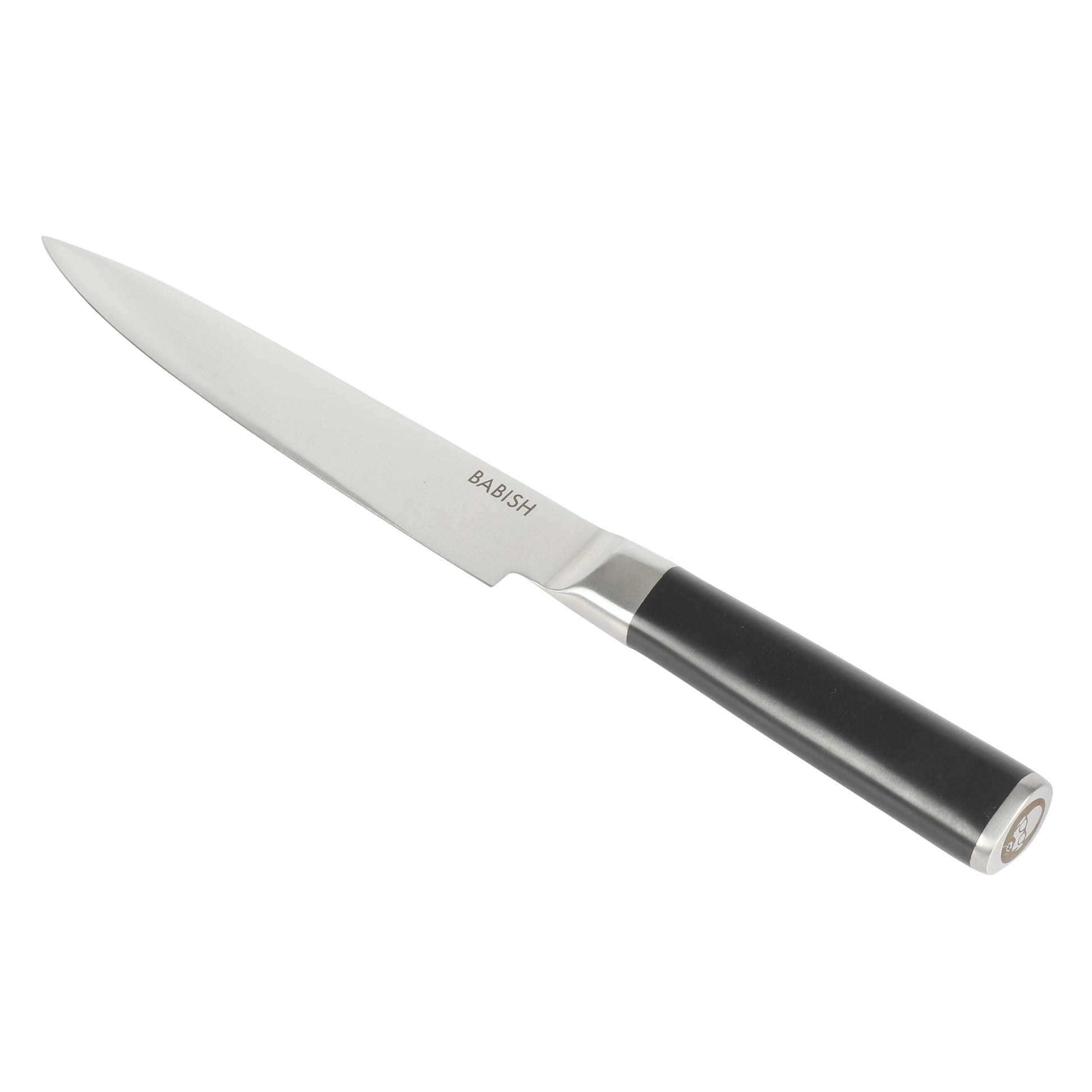 Babish 8 Inch High-Carbon Stainless Steel Full Tang Carving Knife in Black W2B