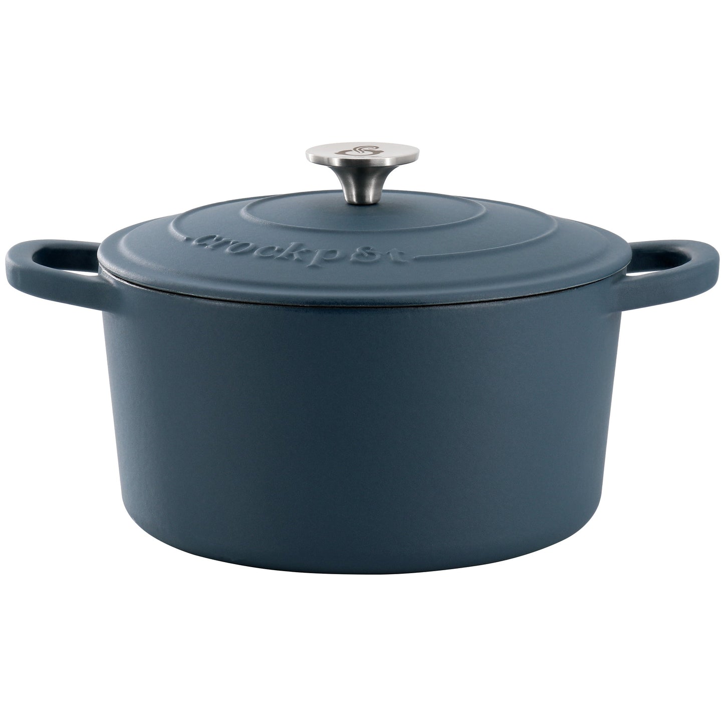 Crockpot Artisan 5 Quart Enameled Cast Iron Dutch Oven in Matte Navy Blue W2B