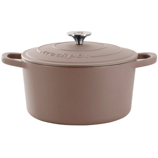 Crockpot Artisan 7 Quart Enameled Cast Iron Dutch Oven in Matte Dusty Pink W2B
