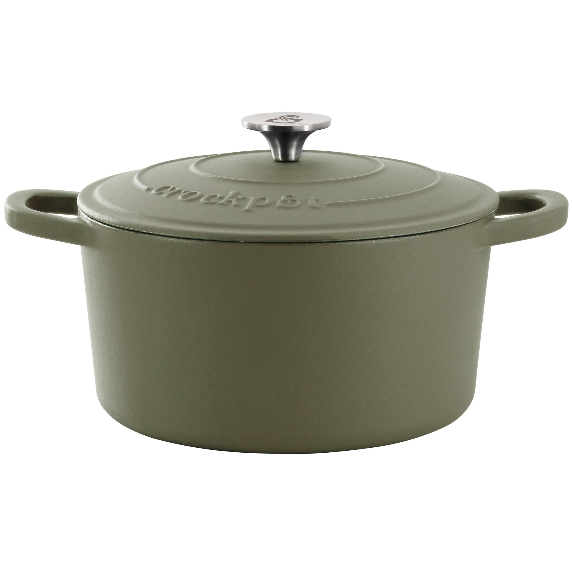Crockpot Artisan 7 Quart Enameled Cast Iron Dutch Oven in Matte Green W2B